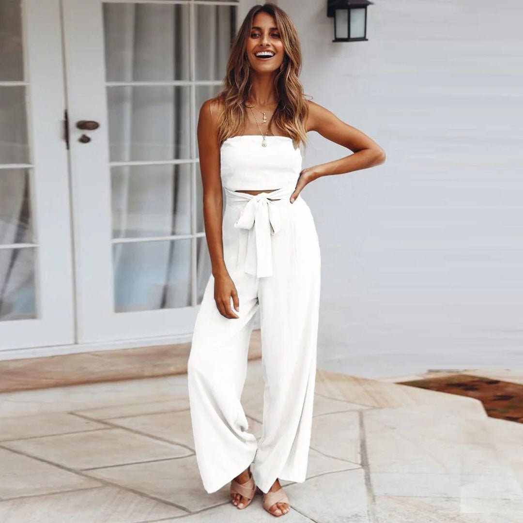 Amara | Women's Wide Leg Jumpsuit with Strapless Design