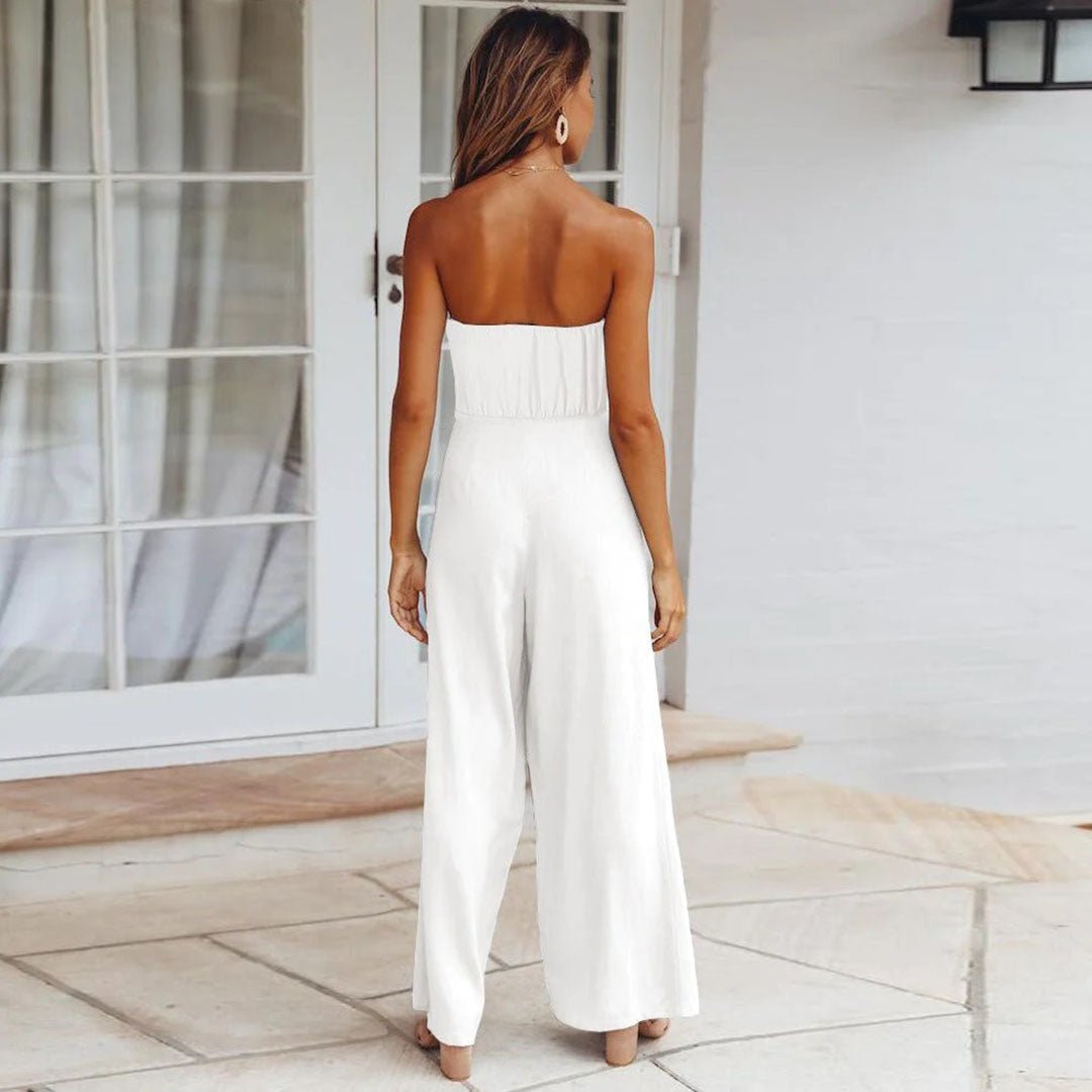 Amara | Women's Wide Leg Jumpsuit with Strapless Design