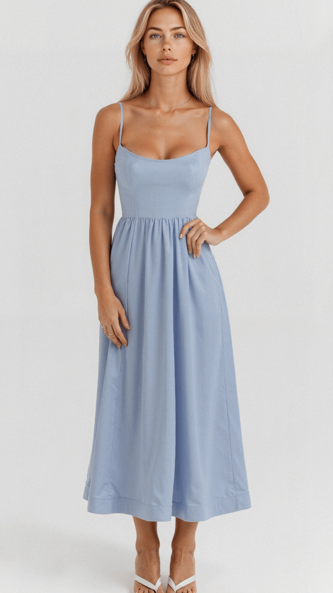 Genevieve | Elegant A-Line Midi Dress in Ascot Style for Special Events