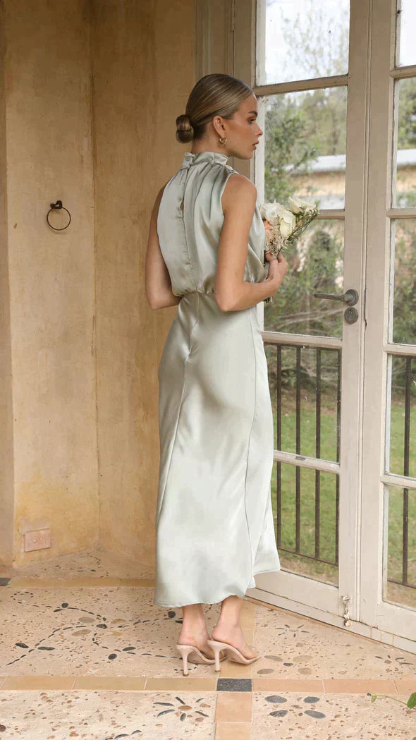 Helena | Elegant Halter Midi Dress ¨C Flattering Flowing Design for Every Event