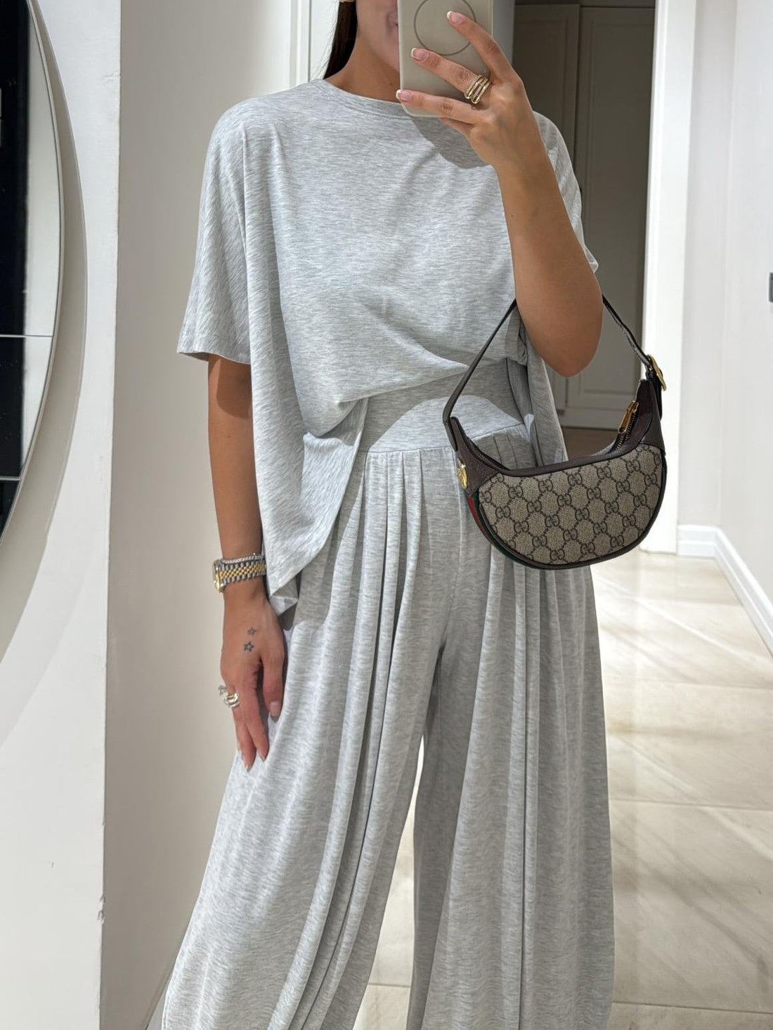 Giselle | Women's Casual Top with Relaxed Fit and Wide-Leg Trousers