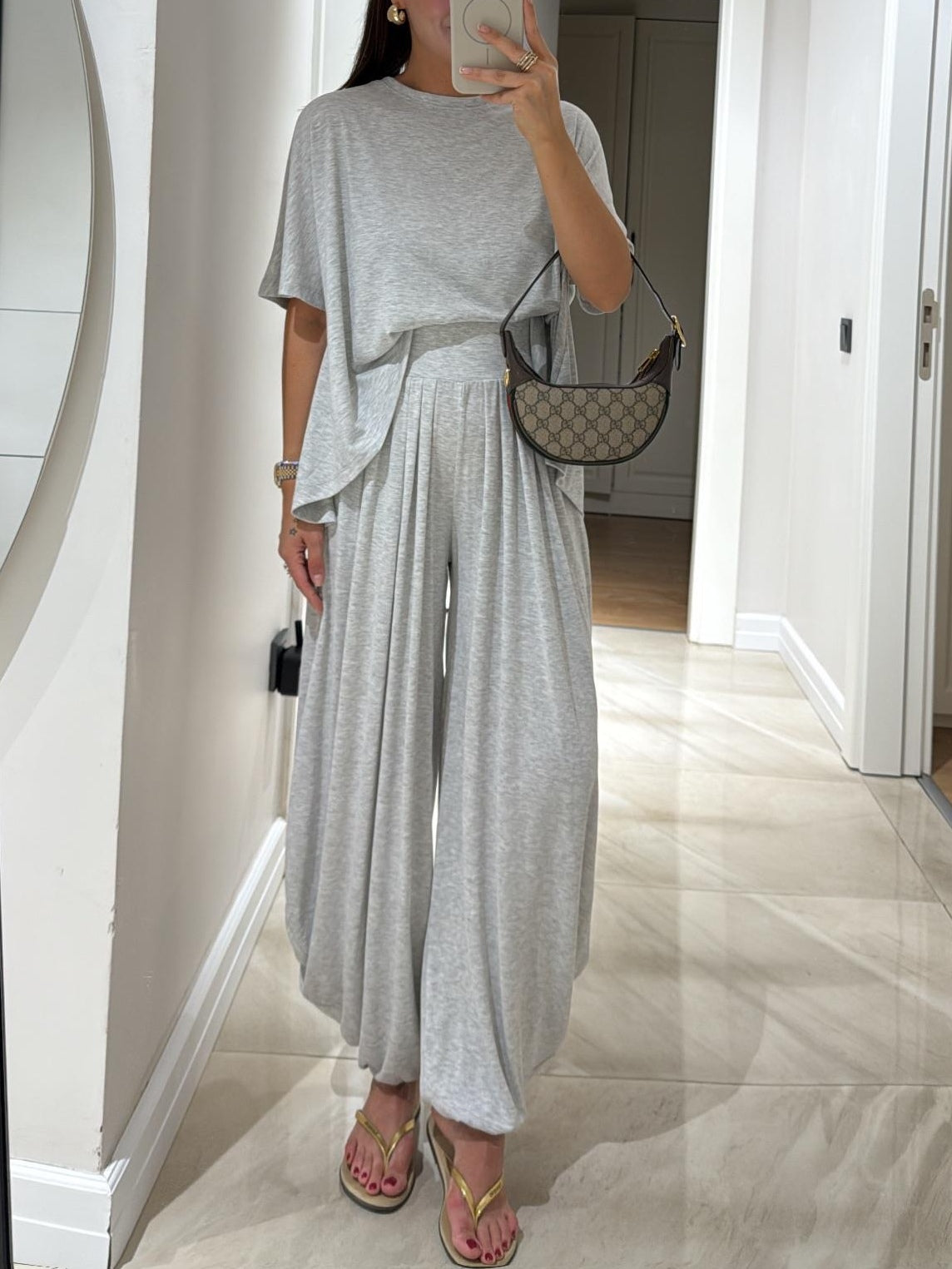 Giselle | Women's Casual Top with Relaxed Fit and Wide-Leg Trousers
