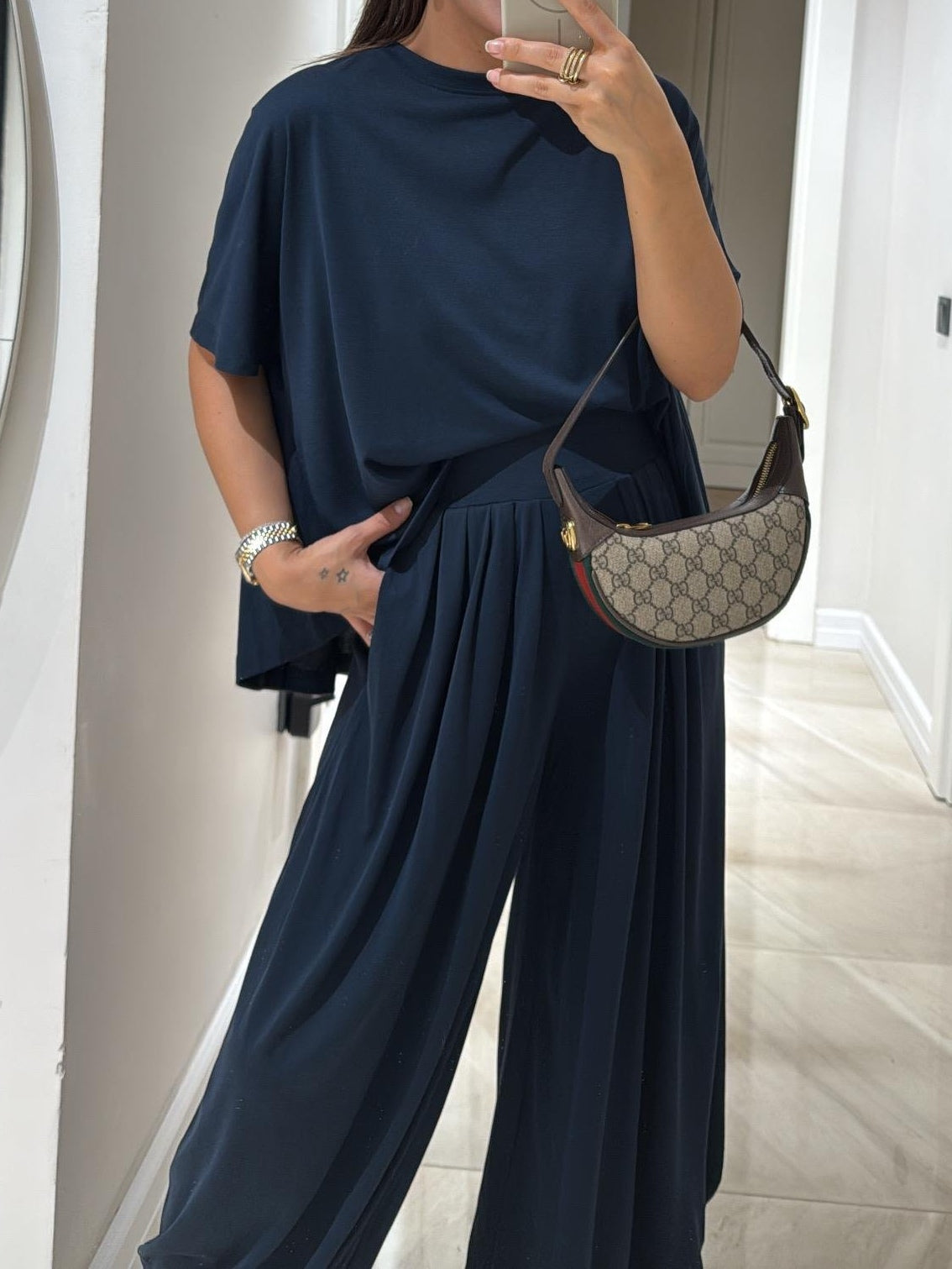 Giselle | Women's Casual Top with Relaxed Fit and Wide-Leg Trousers