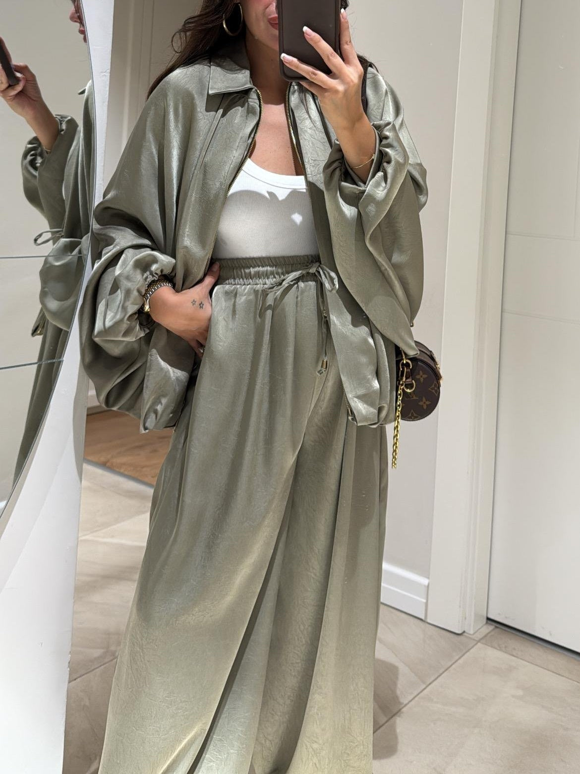 Bianca | Women's Casual Two-Piece Suit with Jacket and Drawstring Trousers