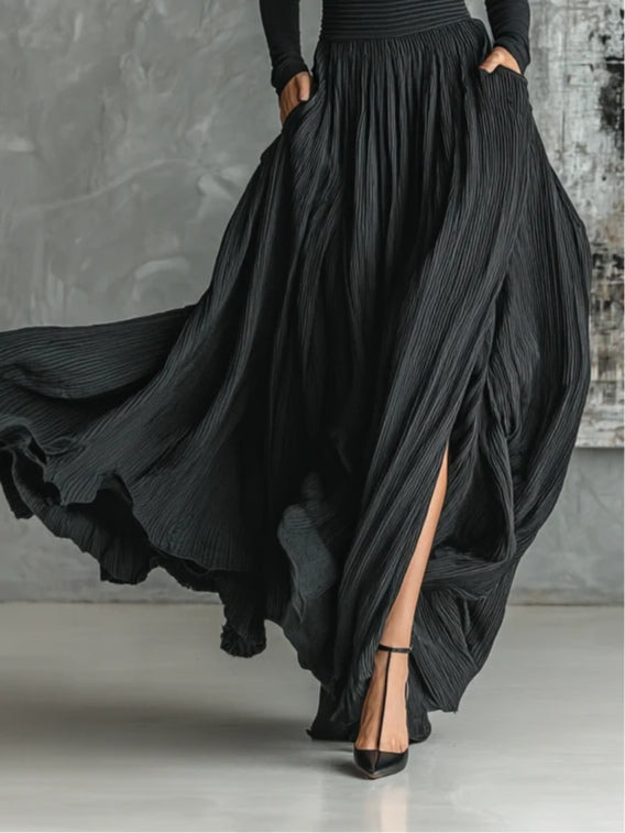 Elara | Women's Turtleneck and Pleated Skirt Set with Versatile Style and Easy Care