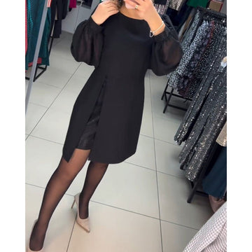 Imogen | Women's Classic Midi Dress with Side Slit and Versatile Design