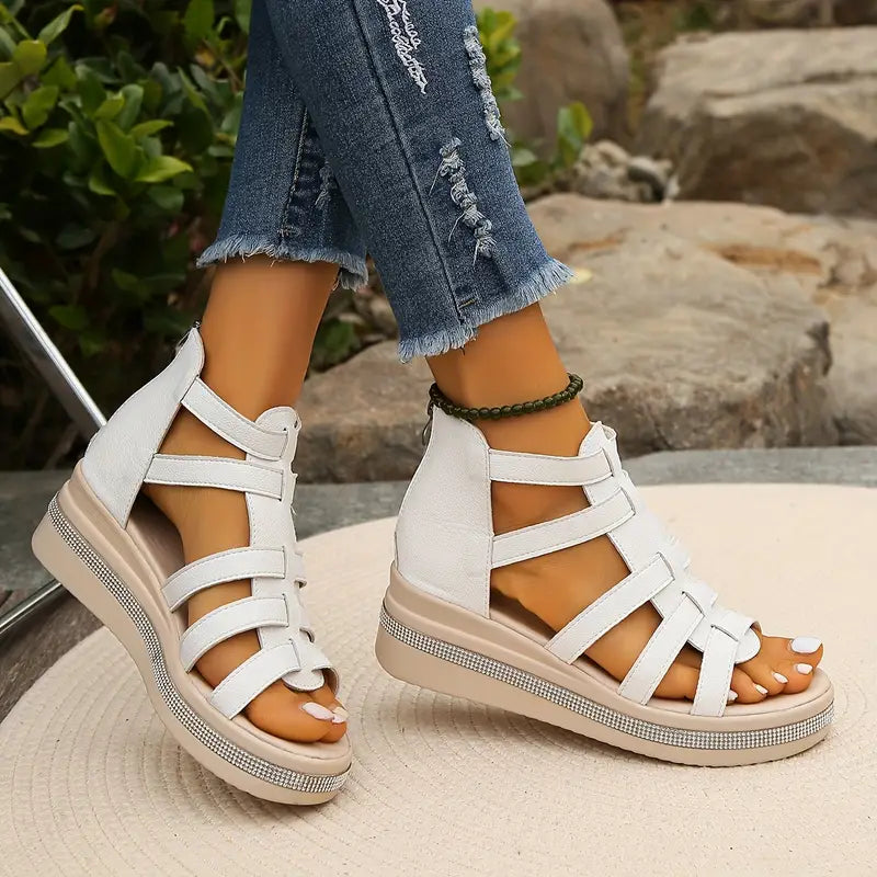 Hannah | Comfort Sandals with Rhinestone Decoration