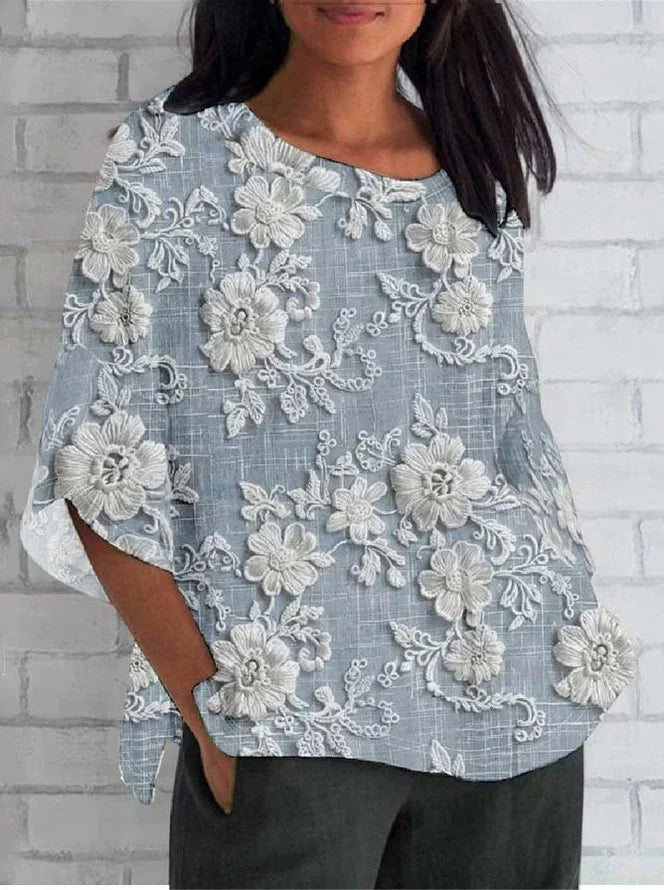 Diana | Vintage Floral Relaxed Blouse