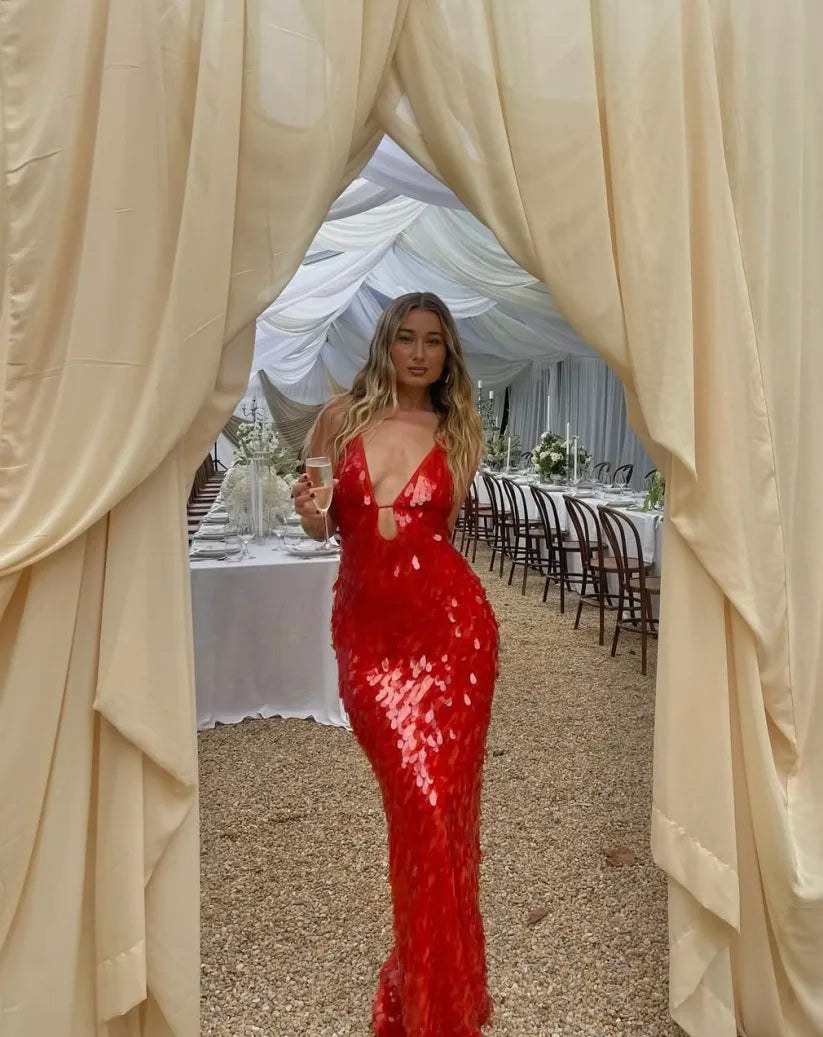 Adria | Women's Backless Sequin Dress with Elegant Design and Versatile Style