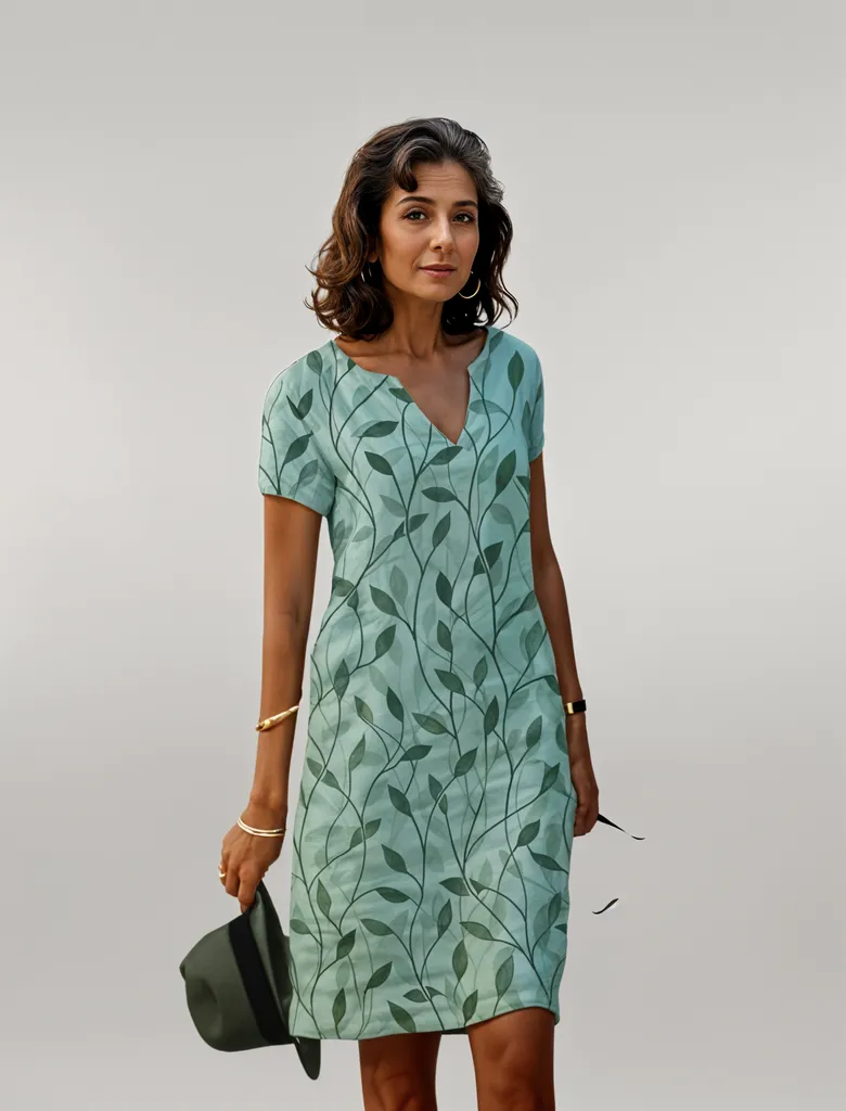 Blythe | Women's Casual Dress with A-Line Cut and Short Sleeves