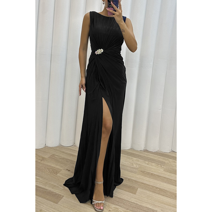 Demi | Women's Pleated Maxi Dress with Evening Style and Elegant Design