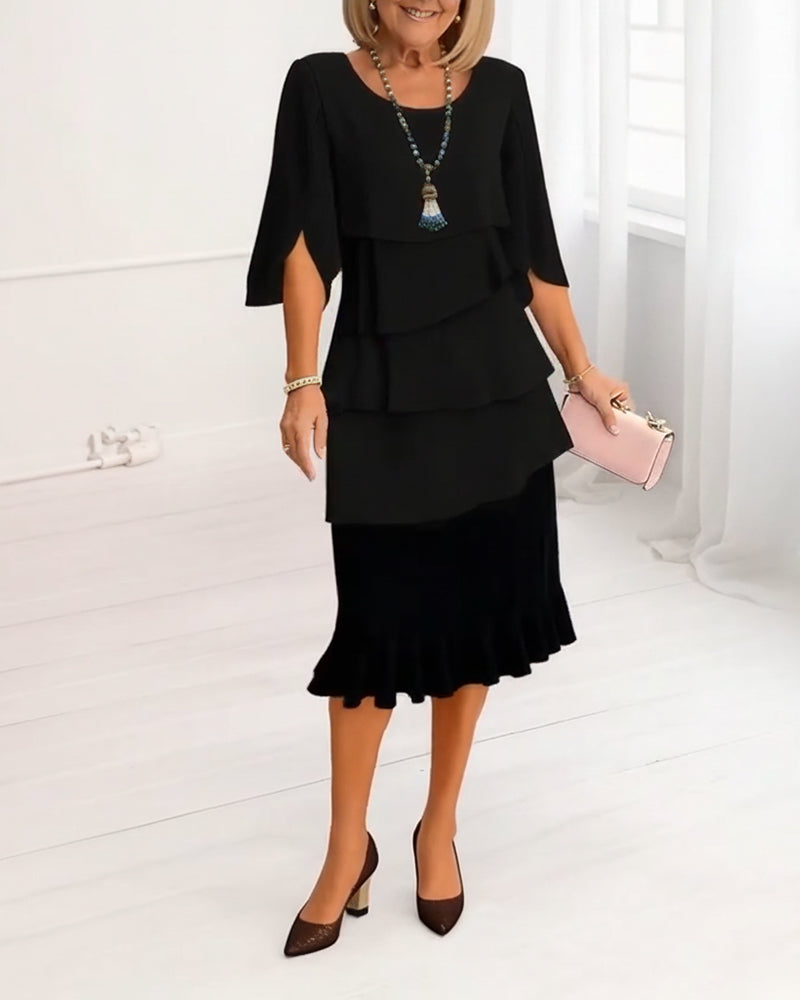 Annabelle | Women's Ruffle Tiered Midi Dress