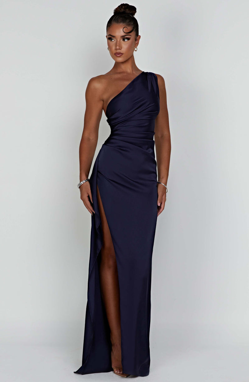 Ainsley | Women's Bodycon Dress with One Shoulder Design and Satin Finish