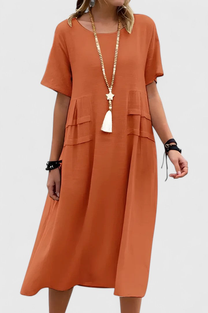 Bellara | Women's Midi Dress with Side Slit and Fitted Design