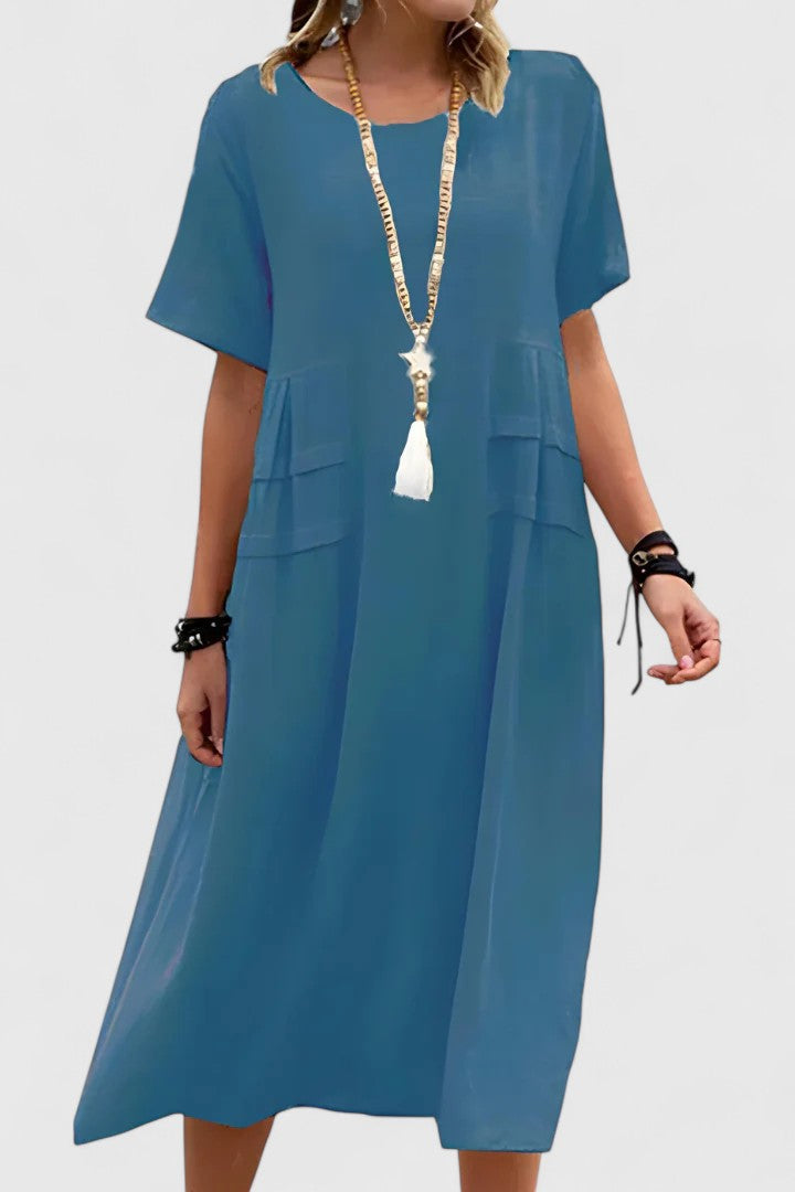 Bellara | Women's Midi Dress with Side Slit and Fitted Design