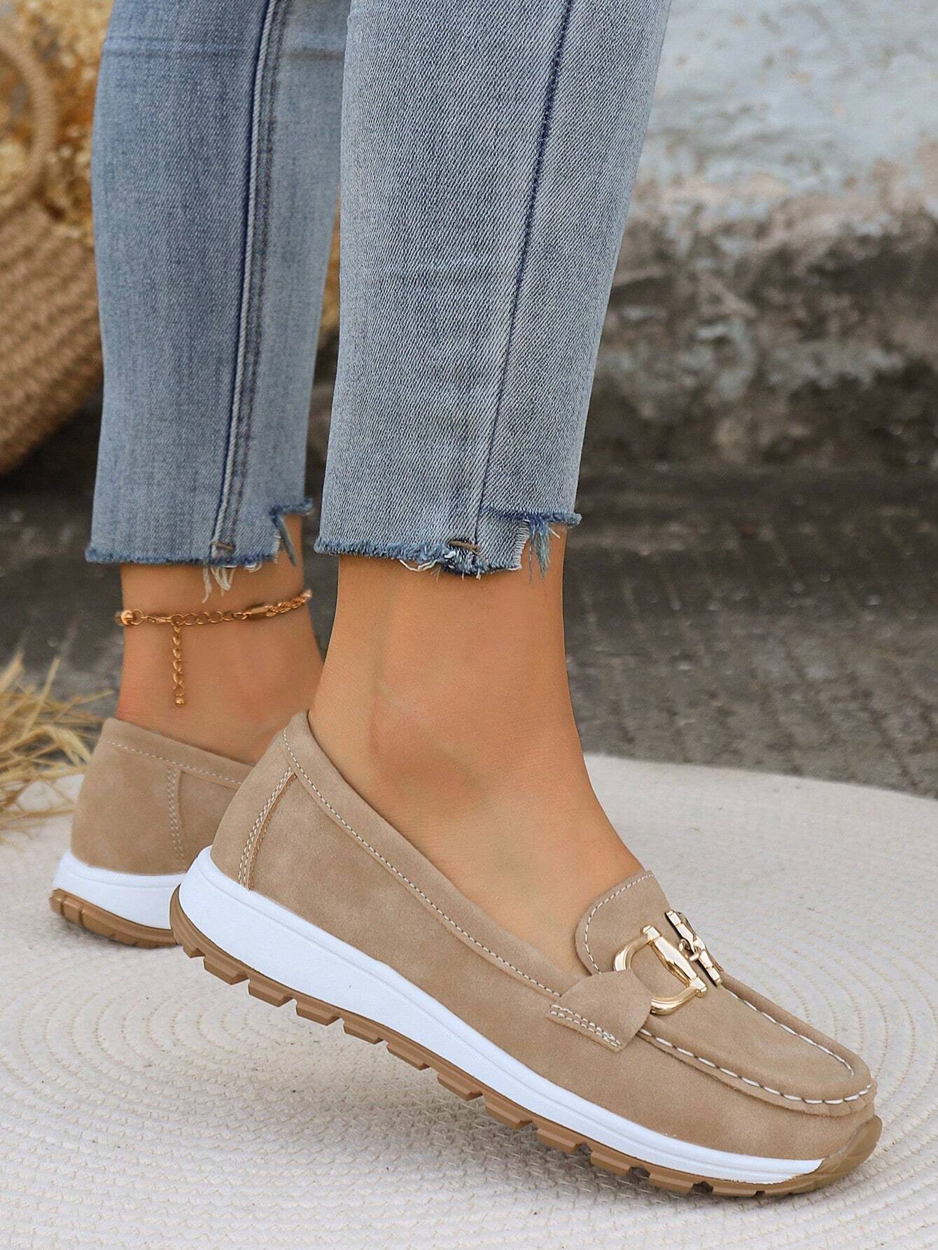 Azalea | Women's Gold Buckle Comfort Loafers