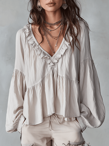 Clara | Women's Long Sleeve Bohemian Loose Fit Blouse