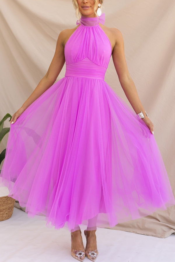 Bennett | Women's Tulle Dress with A-Line Silhouette and Sleeveless Design