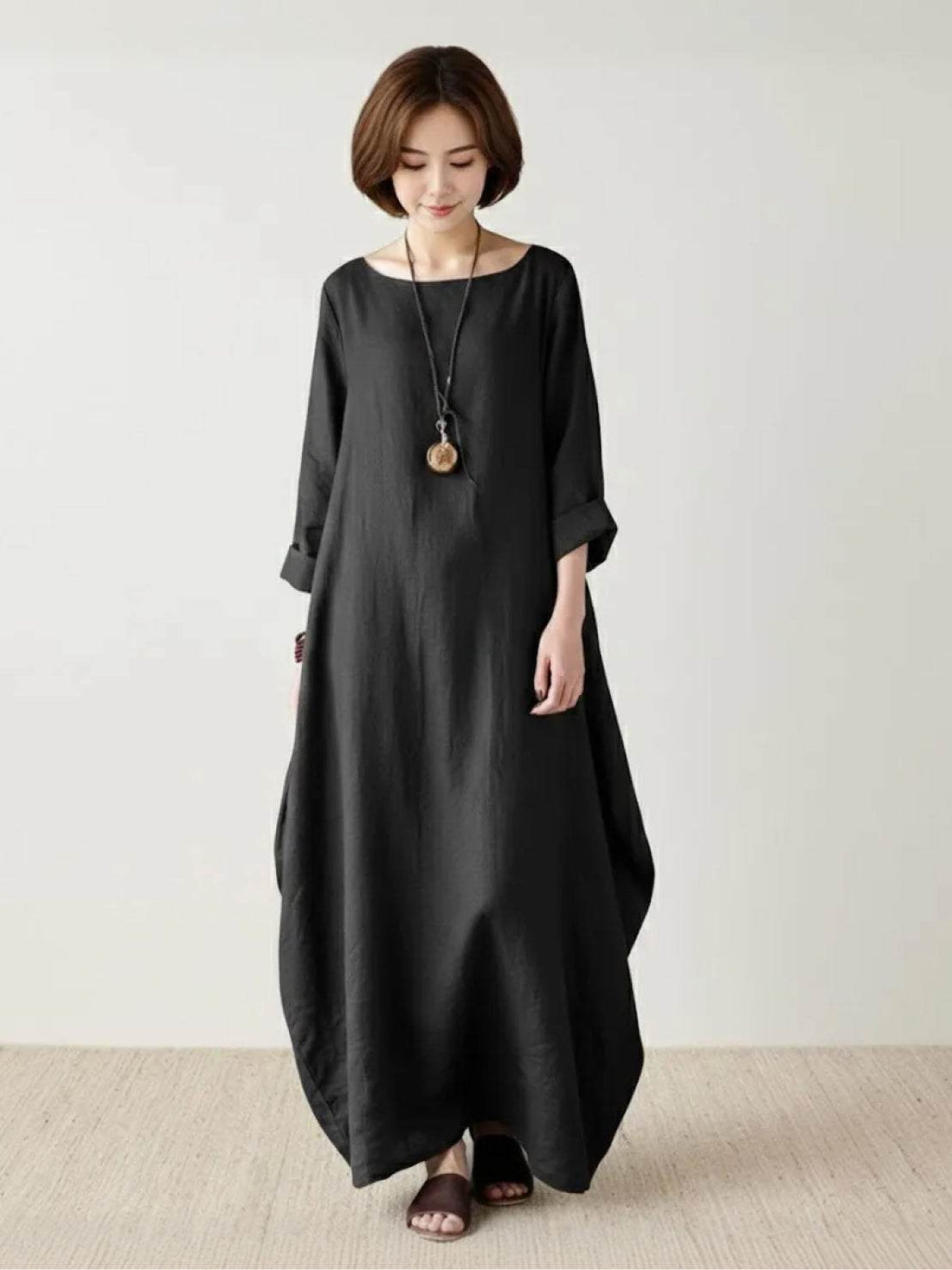 Arden | Women's Oversized Boho Maxi Dress with 3/4 Sleeves