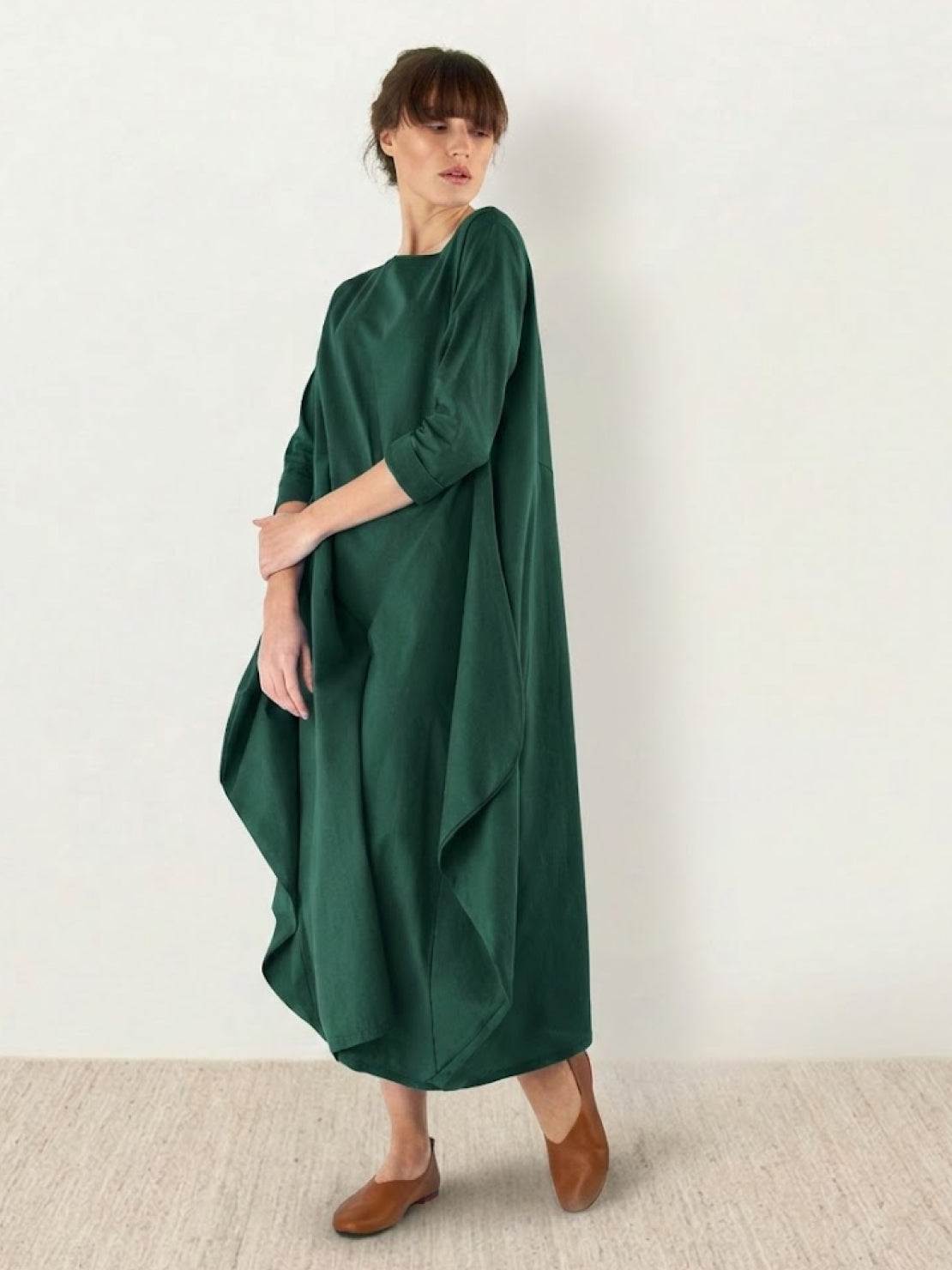 Arden | Women's Oversized Boho Maxi Dress with 3/4 Sleeves