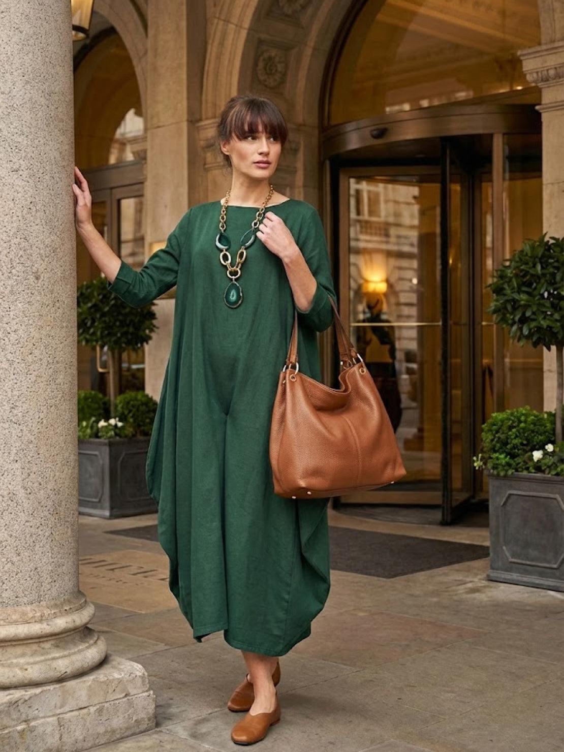 Arden | Women's Oversized Boho Maxi Dress with 3/4 Sleeves