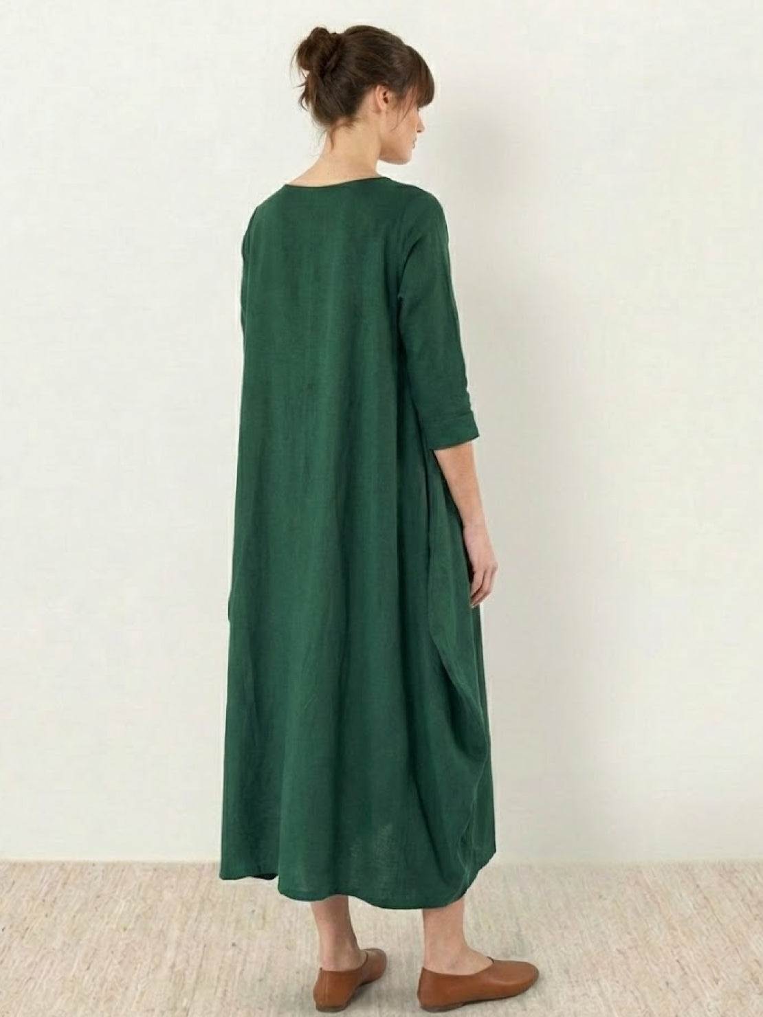 Arden | Women's Oversized Boho Maxi Dress with 3/4 Sleeves