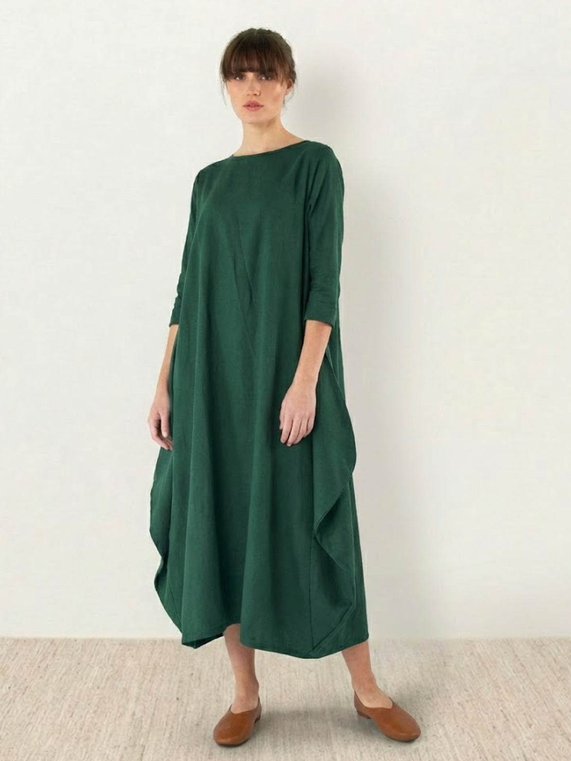 Arden | Women's Oversized Boho Maxi Dress with 3/4 Sleeves