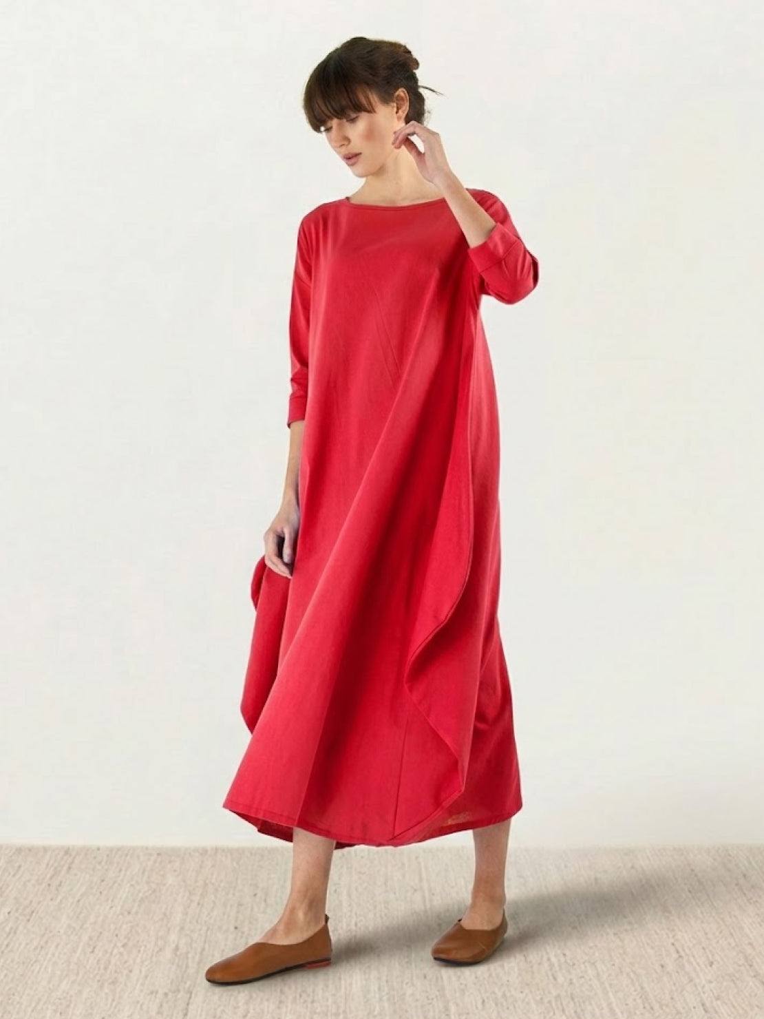 Arden | Women's Oversized Boho Maxi Dress with 3/4 Sleeves