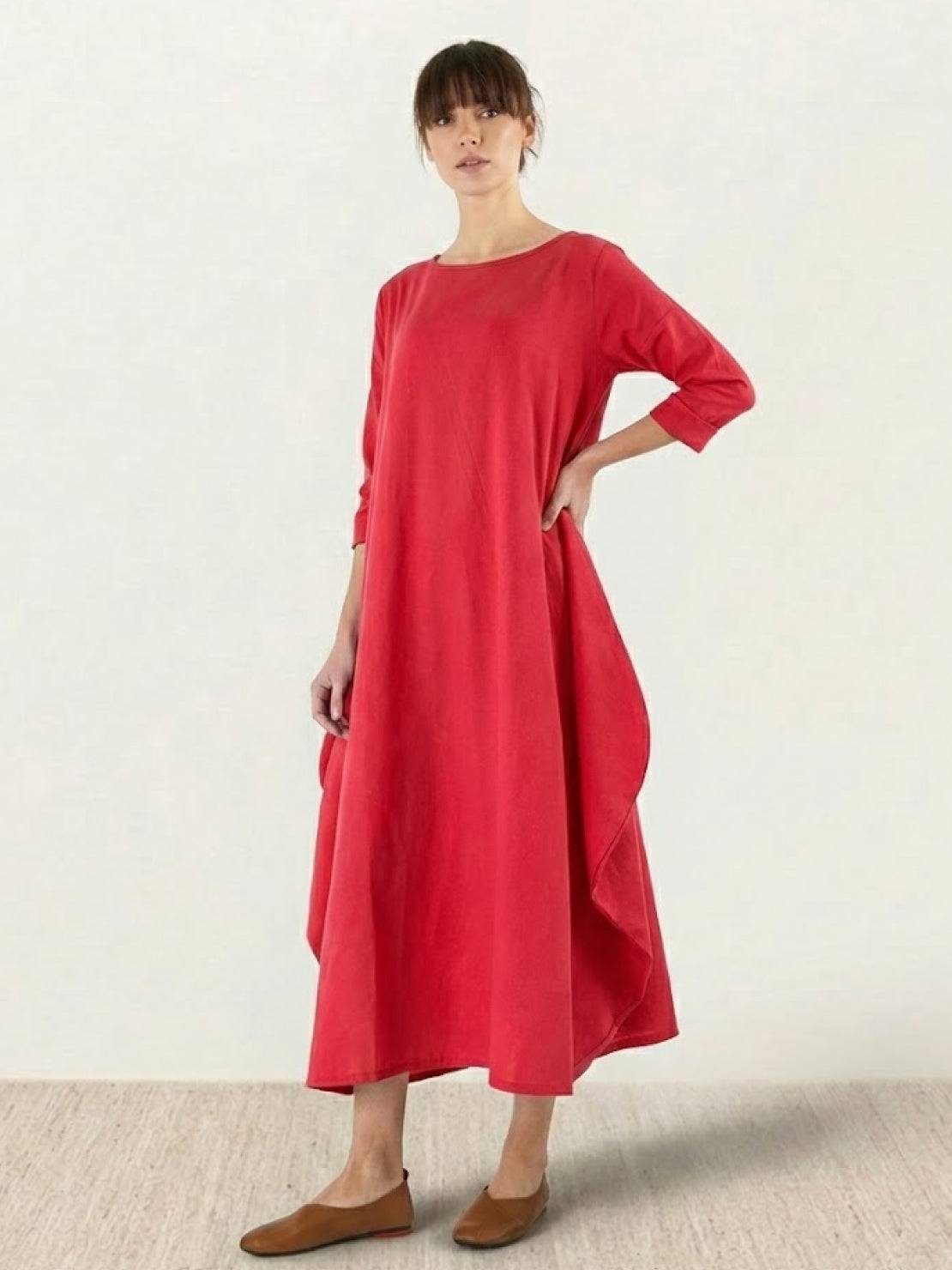 Arden | Women's Oversized Boho Maxi Dress with 3/4 Sleeves