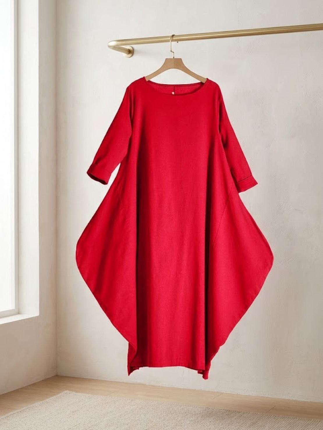 Arden | Women's Oversized Boho Maxi Dress with 3/4 Sleeves