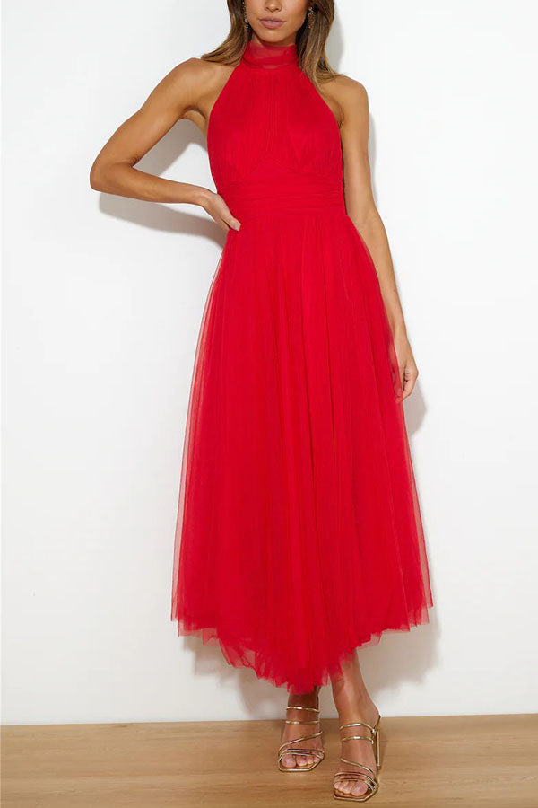Bennett | Women's Tulle Dress with A-Line Silhouette and Sleeveless Design