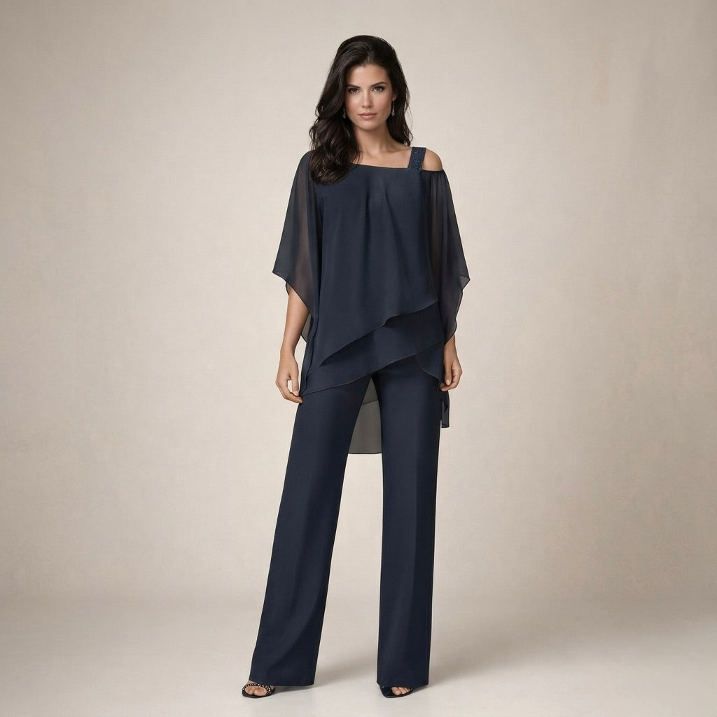 Celeste | Women's Off Shoulder Top Wide Leg Pants Set