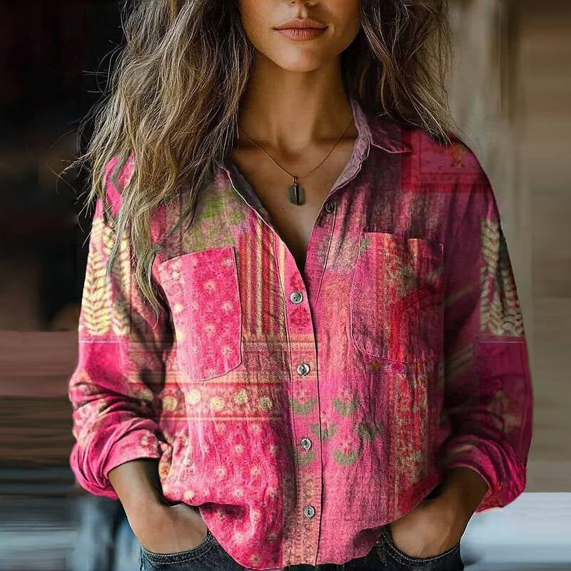 Camellia | Vintage Blouse with Bohemian Pattern