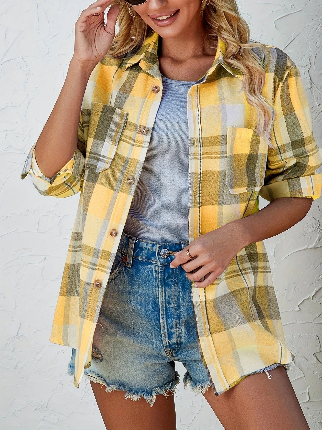 Harper | Women's Oversized Plaid Flannel Button-Down Shirt