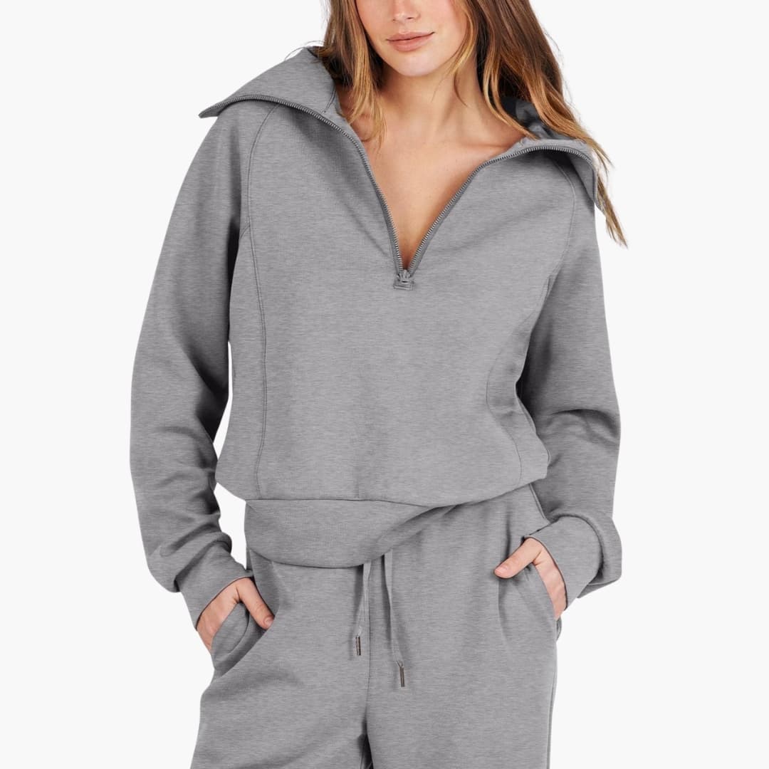 Daphne | Women's Half Zip Wide Leg Lounge Set