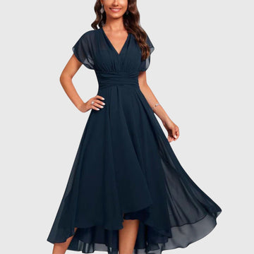 Delia | Women's V-Neck Wrap Midi Dress
