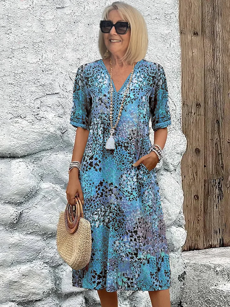 Arden | Women's Midi Dress with Vibrant Print and Flowy Design