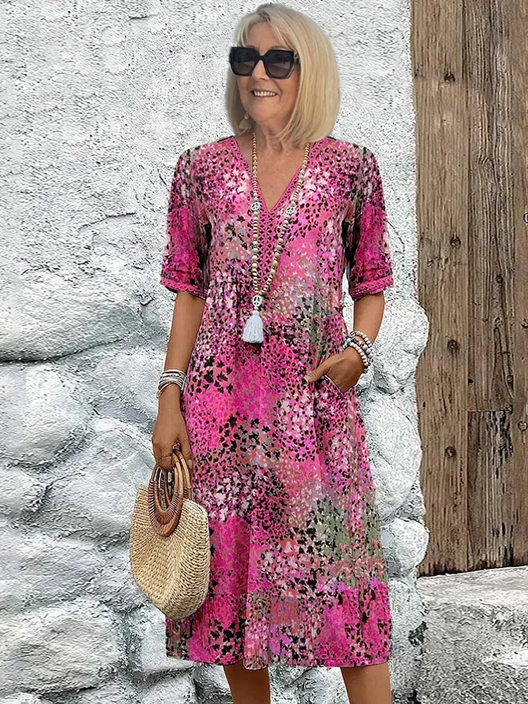 Arden | Women's Midi Dress with Vibrant Print and Flowy Design