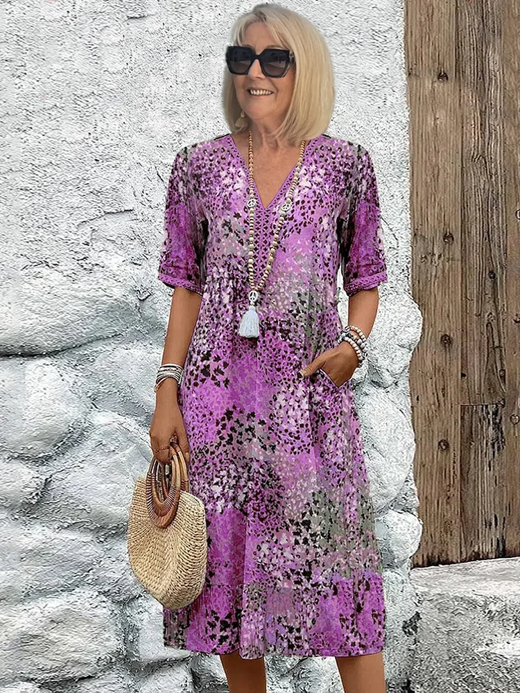 Arden | Women's Midi Dress with Vibrant Print and Flowy Design