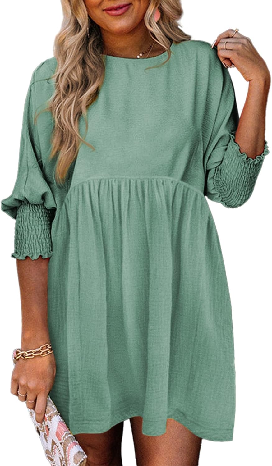 Caprielle | Women's Summer Day Dress with Ruched Design and Adjustable Straps