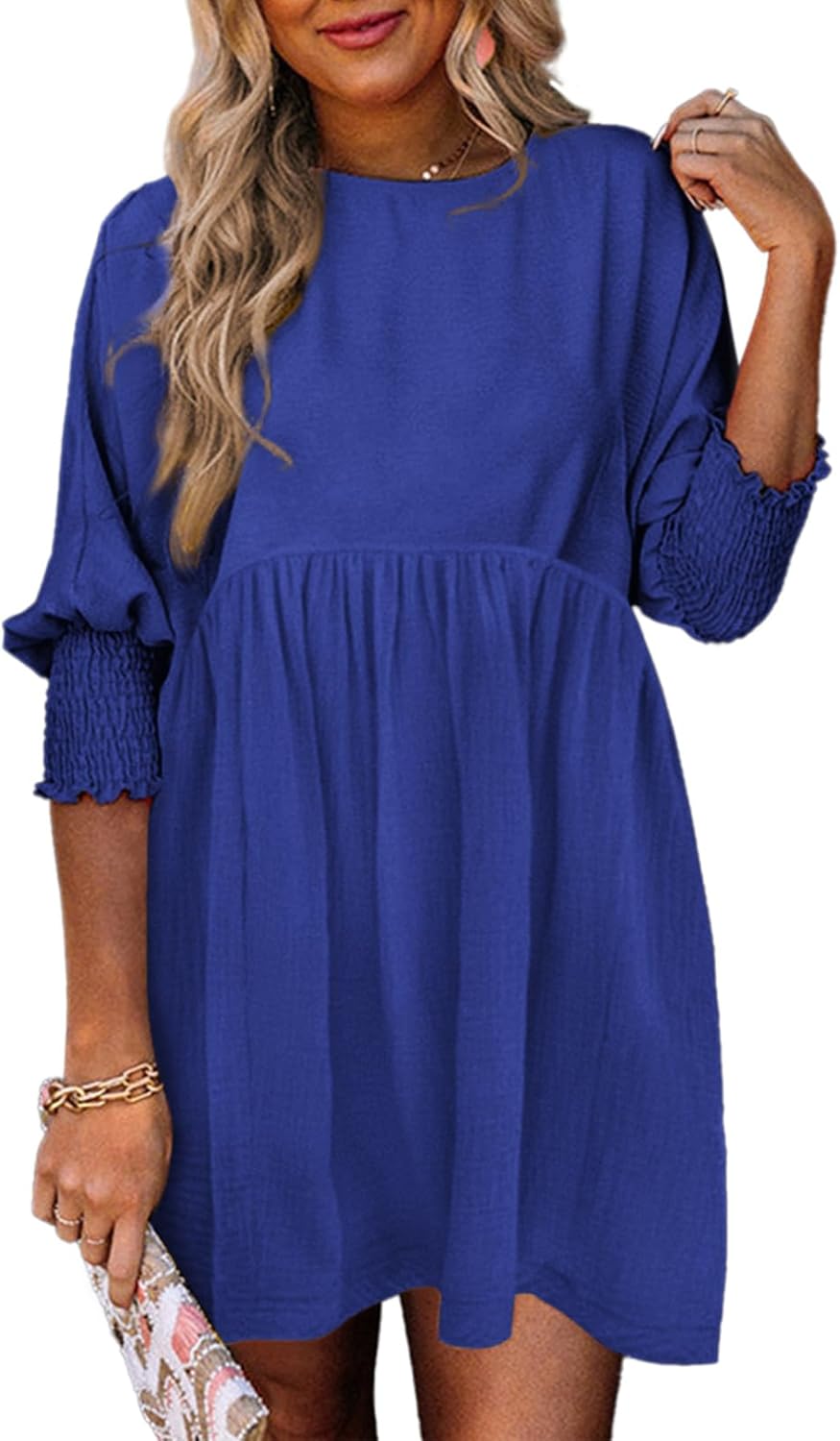 Caprielle | Women's Summer Day Dress with Ruched Design and Adjustable Straps