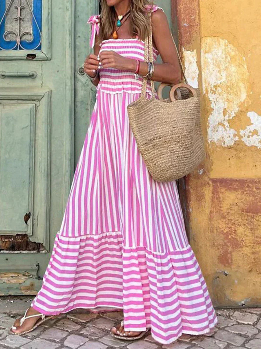 Adelina | Women's Striped Summer Dress with Sleeveless Design and Flowy Fit