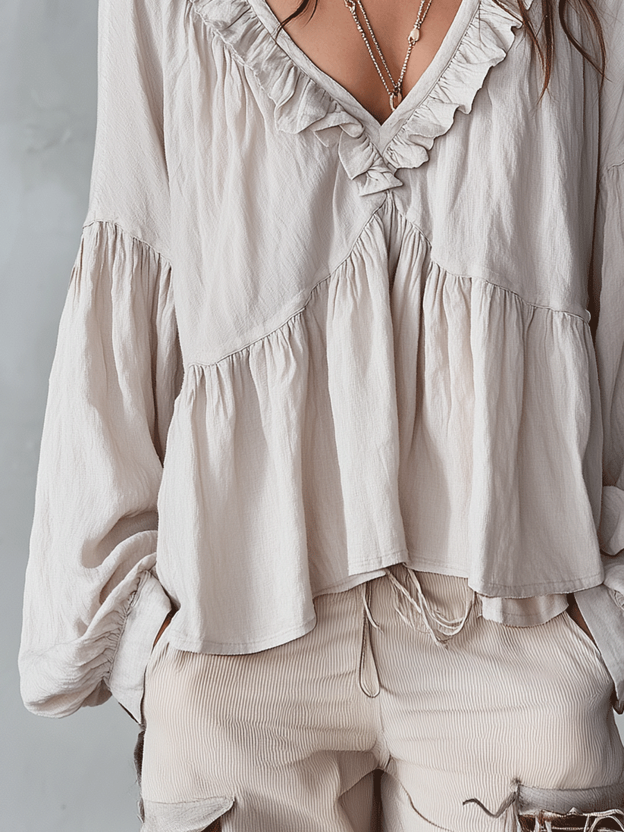 Clara | Women's Long Sleeve Bohemian Loose Fit Blouse