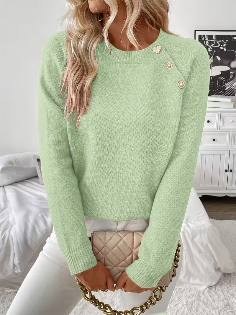 Hilarina | Long Sleeve Knitted Sweater