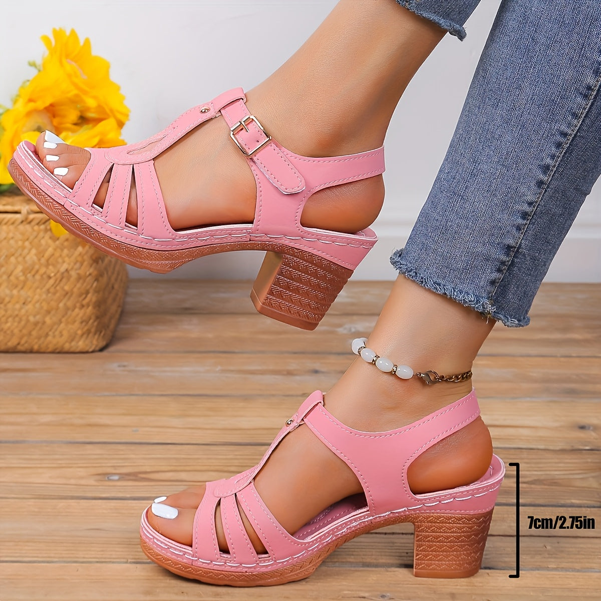Coral | Women's Block Heel Cushioned Sandals