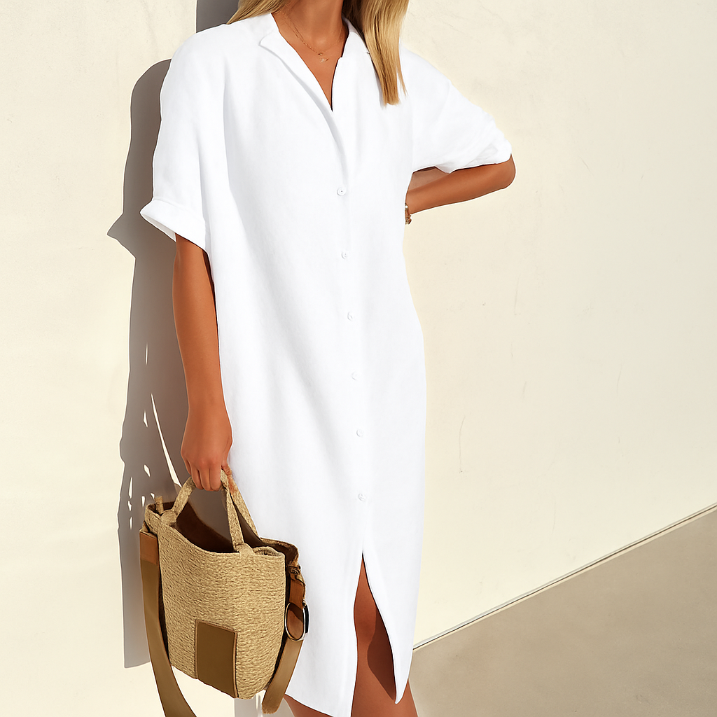 Estelle | Women's Button Down Midi Shirt Dress