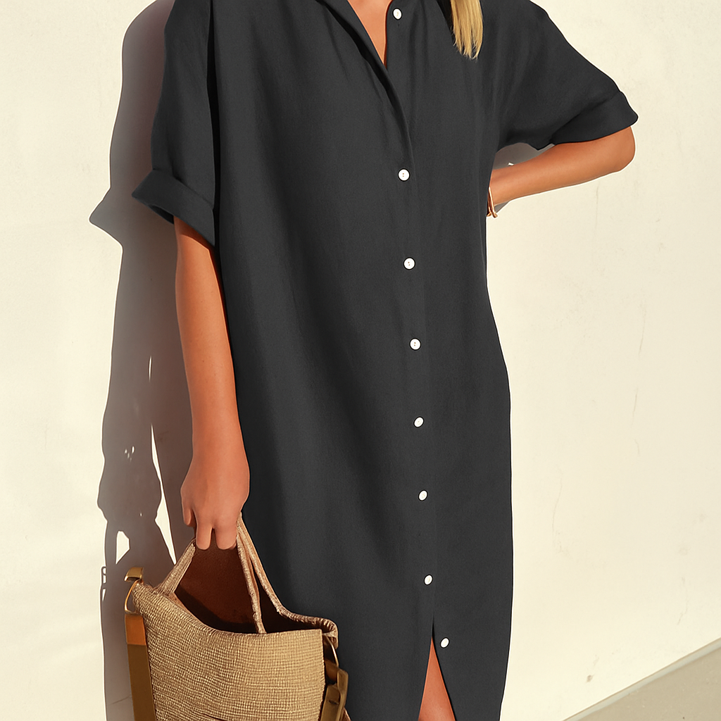 Estelle | Women's Button Down Midi Shirt Dress