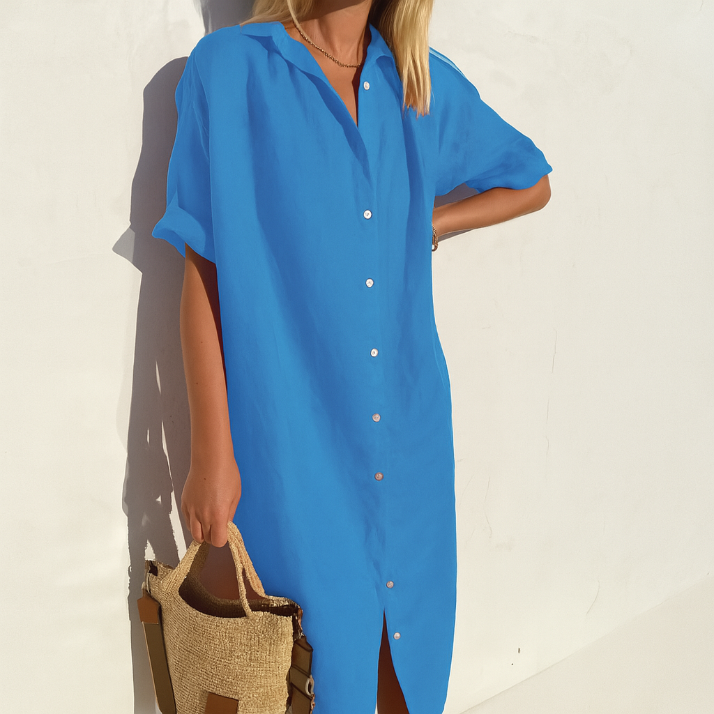 Estelle | Women's Button Down Midi Shirt Dress