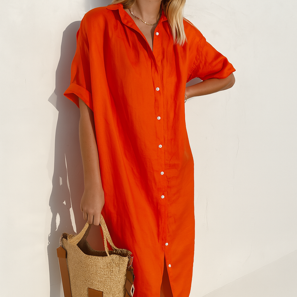 Estelle | Women's Button Down Midi Shirt Dress