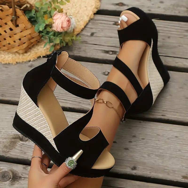 Evangeline | Women's Platform Ankle Strap Wedge Sandals